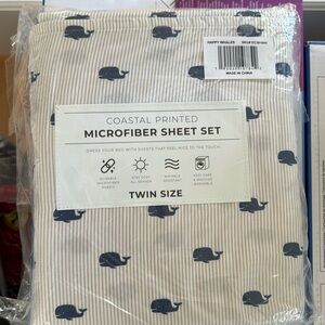 Happy Whales Coastal Printed Microfiberr twin sheet set